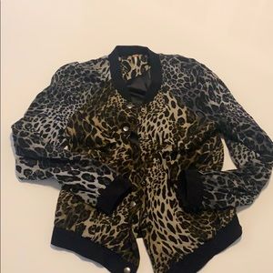 Free people silky leopard bomber